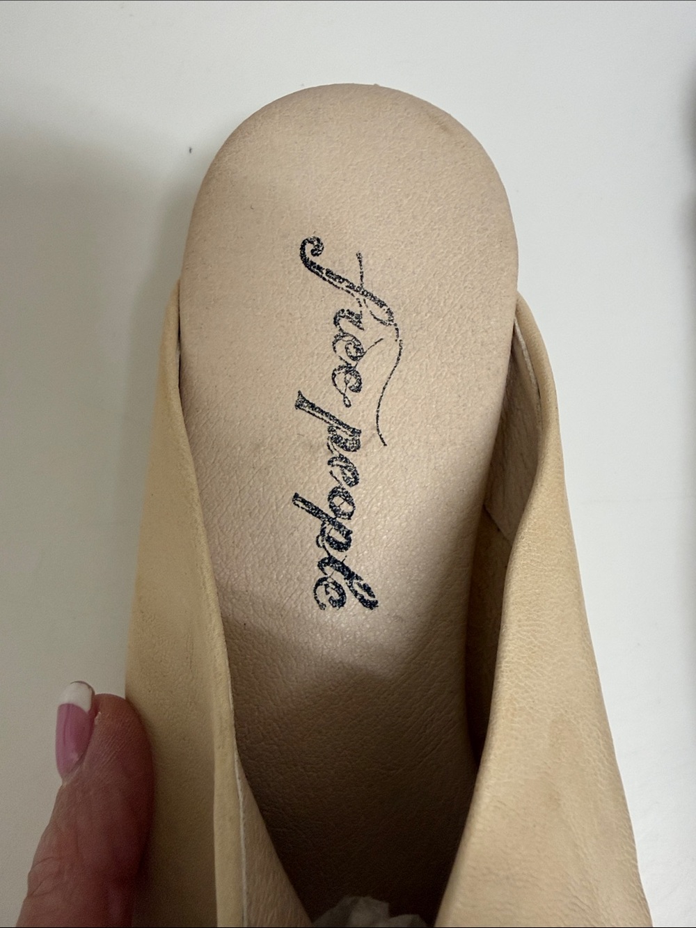 Free People Neutral Cream Leather Slide Mules - Picture 2 of 10